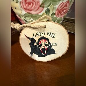 Ghost Face Handcrafted Wooden Ornament